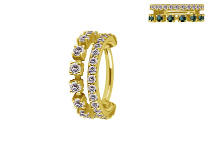 Кольцо-кликер из кобальт-хрома Корона Gold 1.2 мм (16 G)